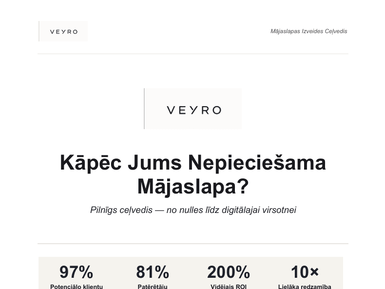Kāpēc jums nepieciešama mājas lapa?